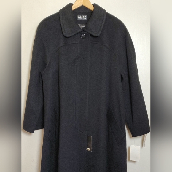 Kasper Jackets & Blazers - Kasper Womens Longline Black Wool Coat
